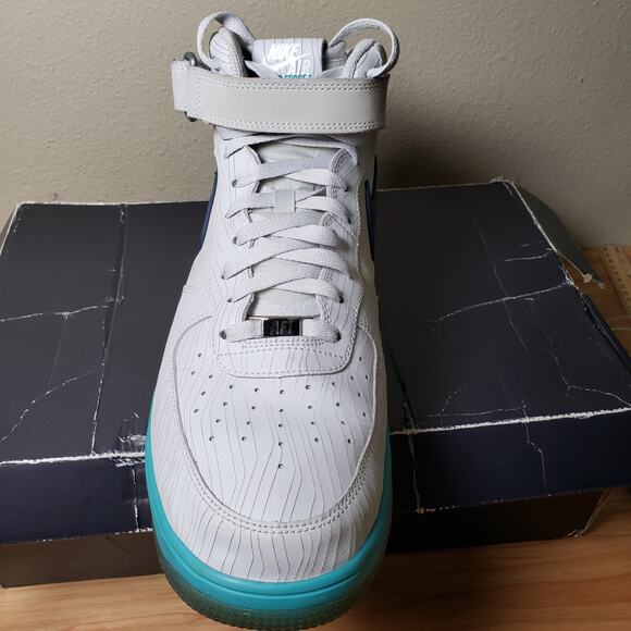 Nike Men\'s Size 14 Lunar Force 1 Pure Platinum Squadron Blue Sneaker‎ Streetwear main image 15
